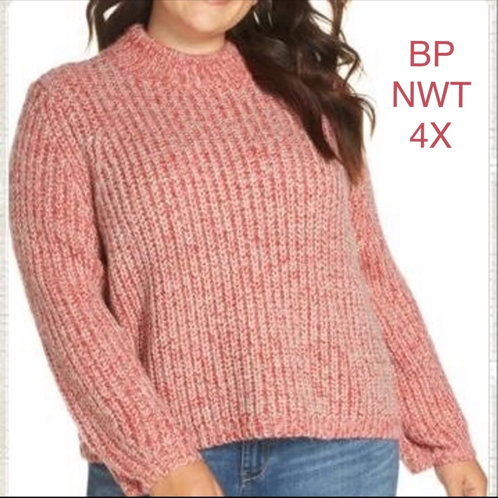 BP NWT MARL KNIT BULKY PULLOVER SWEATER 4X 26/28
